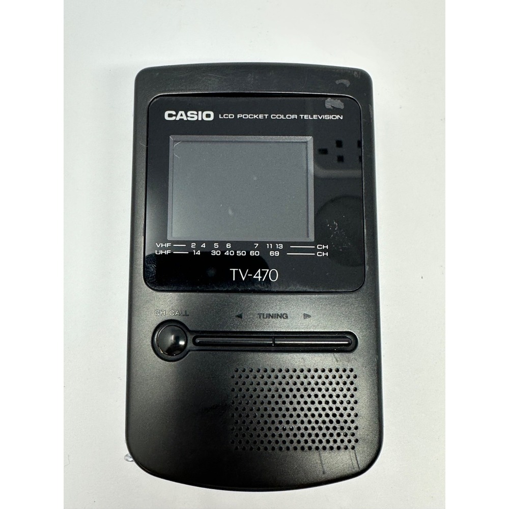 Vintage Casio TV-470 LCD Pocket Color Television Tested & Working w Antenna V2